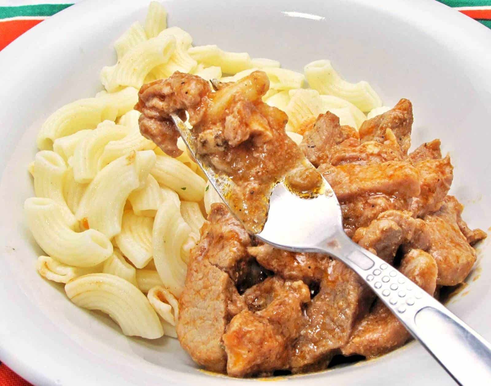 Tokány, pulykahúsból.