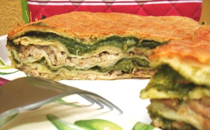 Spenótos-pulykás lasagne