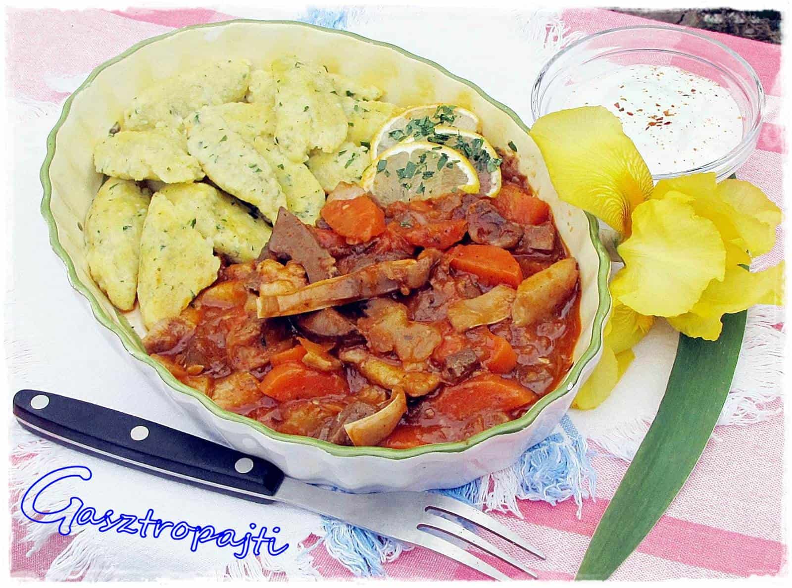 Csípős – savanyú tokány belsőségekből