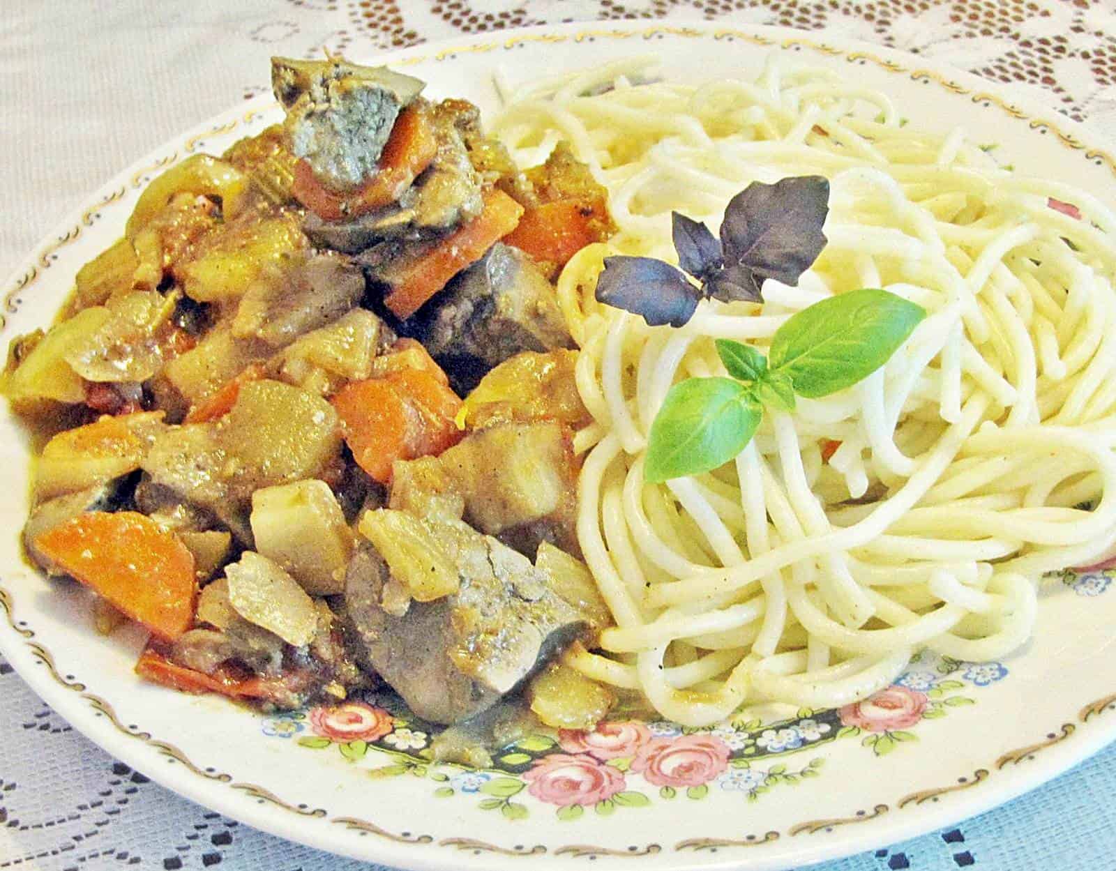 Csirkemáj curry zöldségekkel