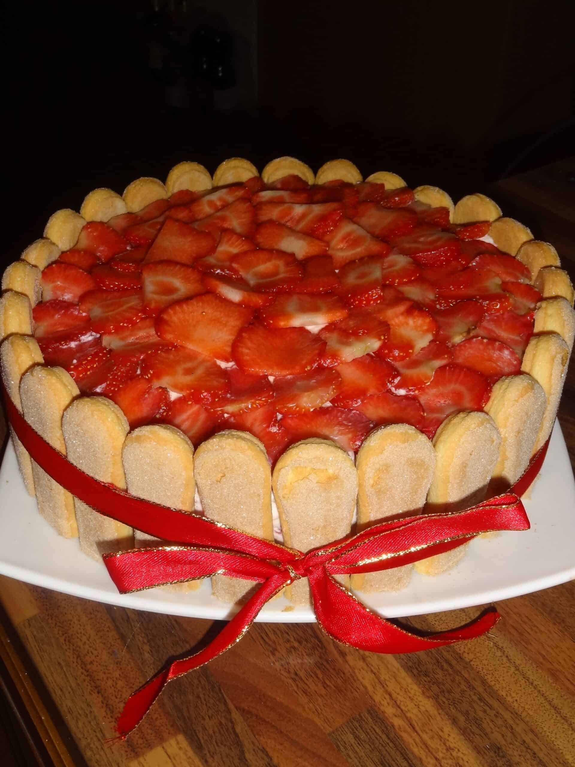 Babapiskótás epertorta