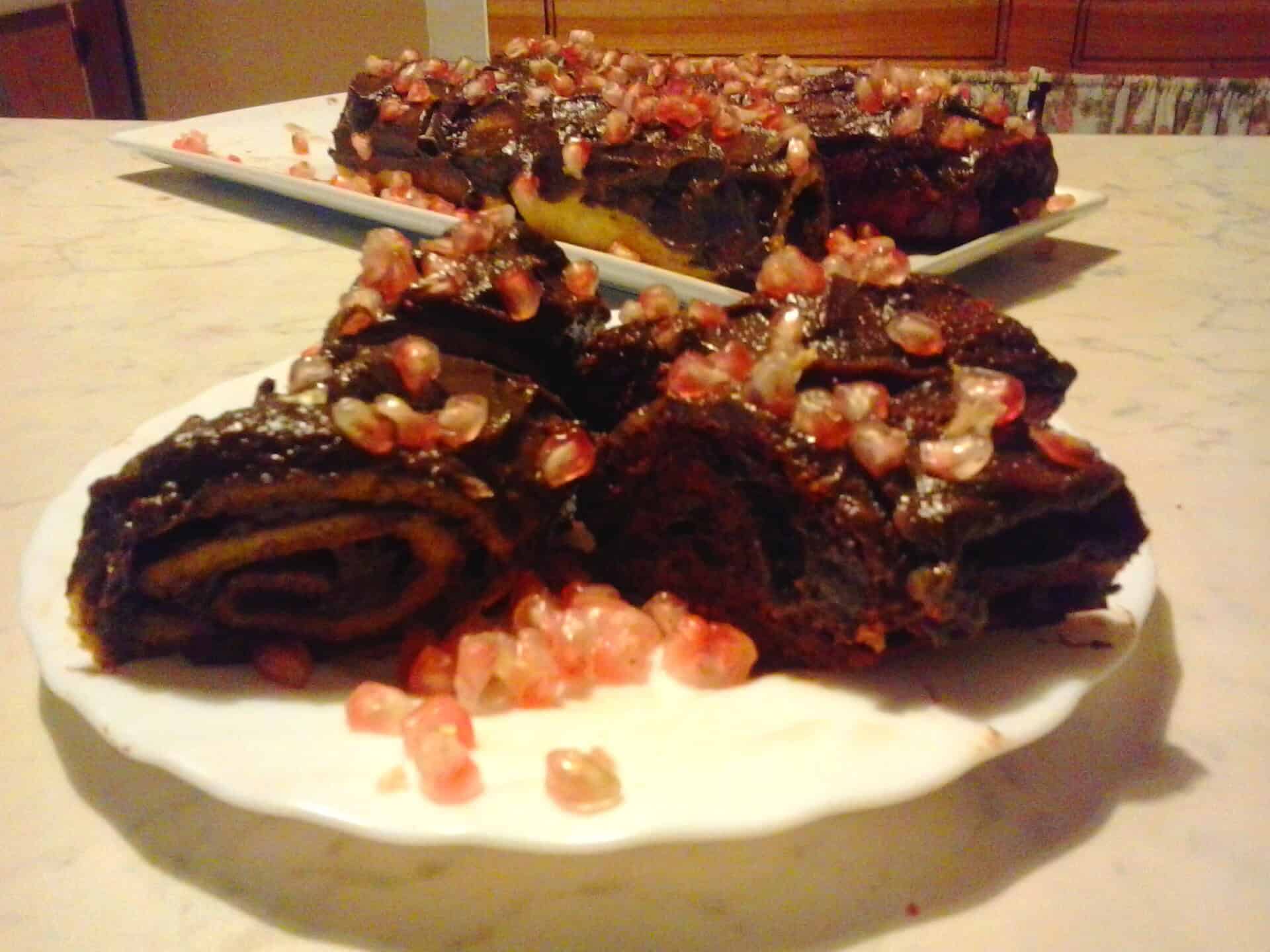 Sütőtökös(céklás) csokoládés fatörzs recept