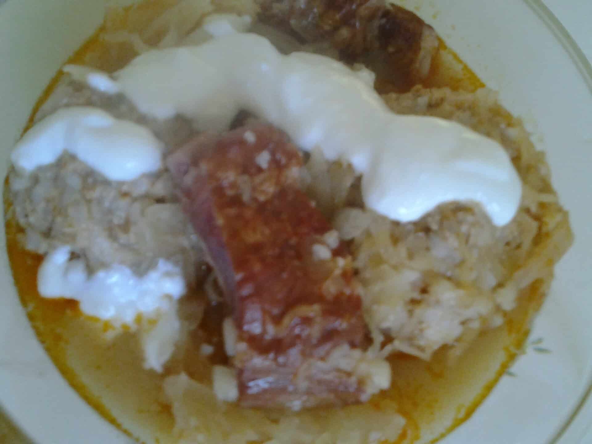 Gombócos káposzta füstölt oldalassal