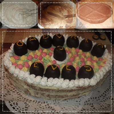 Vaniliakrémes szülinapi torta