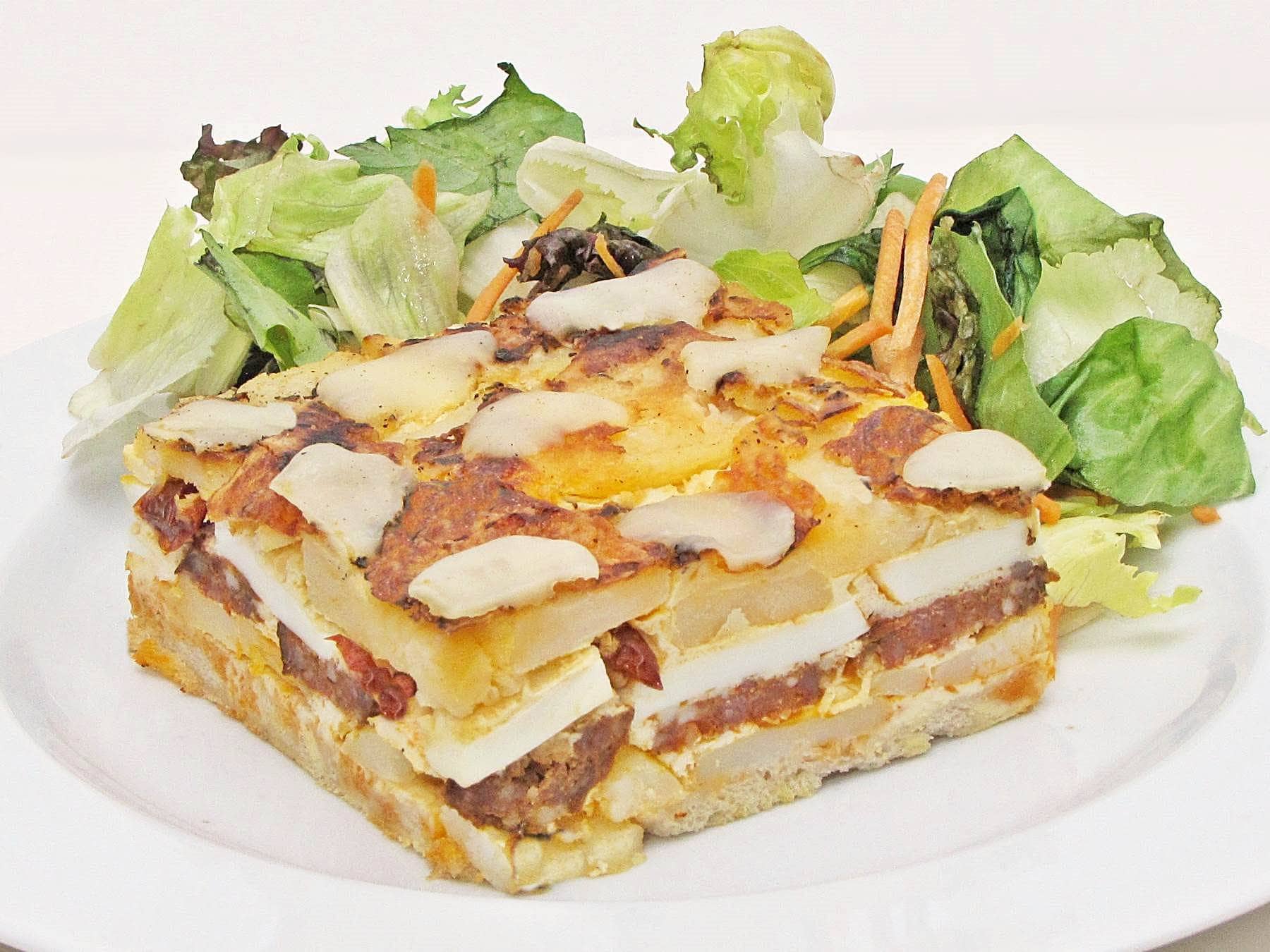 Olaszos rakott krumpli füstölt sajttal