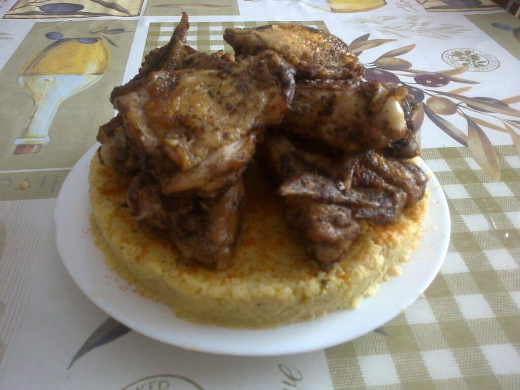 Reszet krumpli sült csirkeszárnnyal
