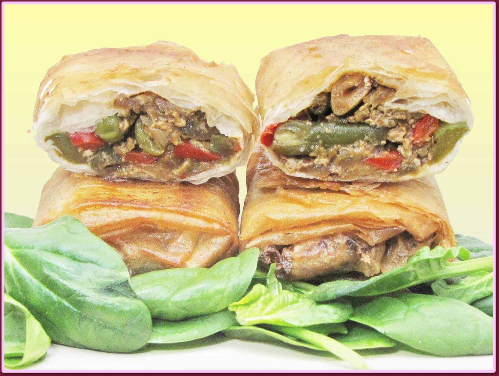 Tavaszi tekercsek rétestésztából.