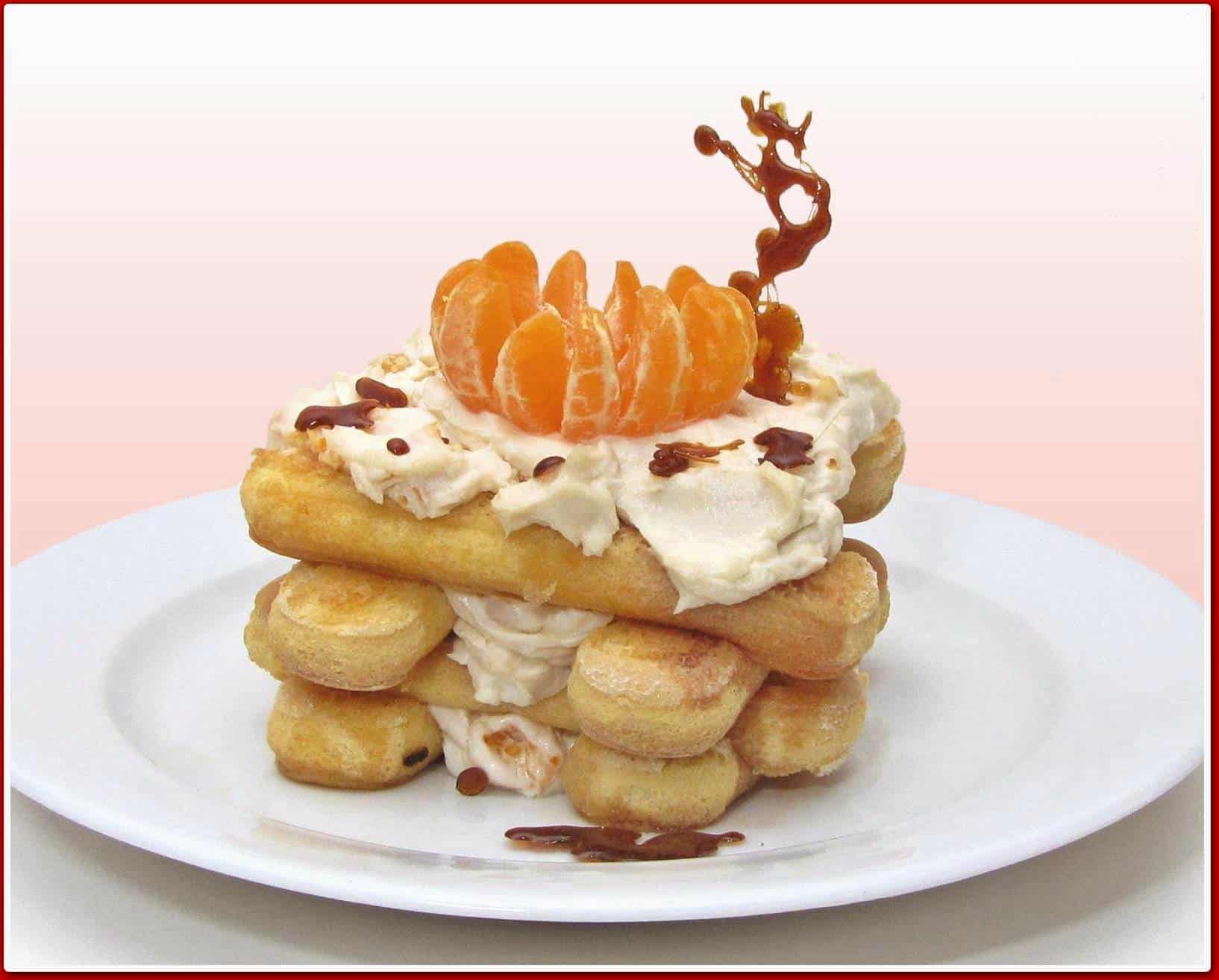 Mandarinos tiramisu torony