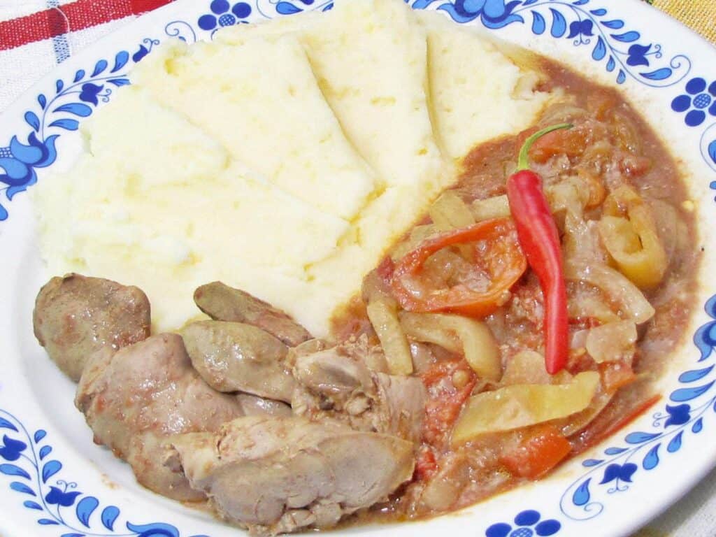 Lecsós máj serpenyőben