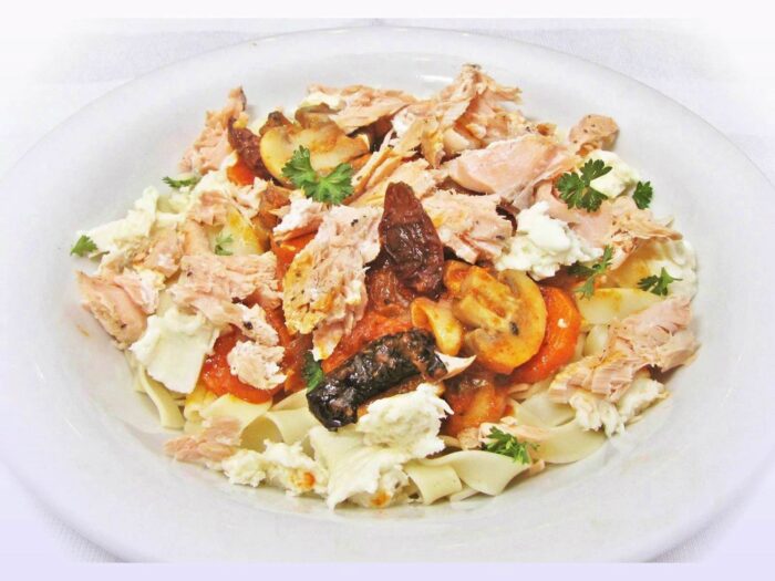 Pangasius ragu tésztán