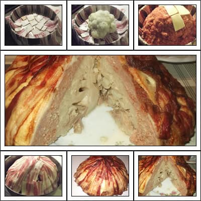 Karfióllal töltött fasírt torta