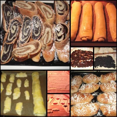 Kelt kalács (mákos, diós, csokis, lekváros)