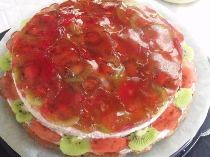 Zabkorpás joghurtos gyümölcs torta