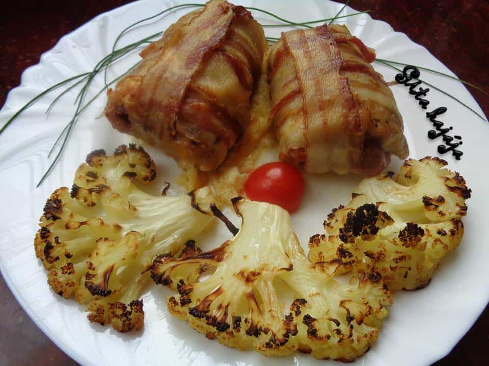 sajttal és sonkával töltött karaj