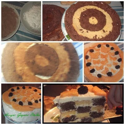 Sárgadinnyés mozaikos torta (saját ötlet)