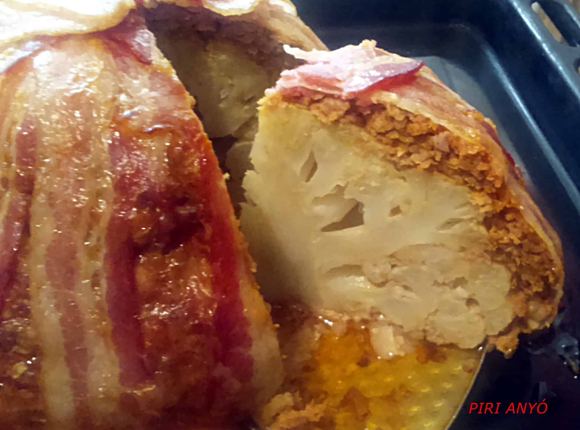 Bacon szalonnában sült karfiol bomba