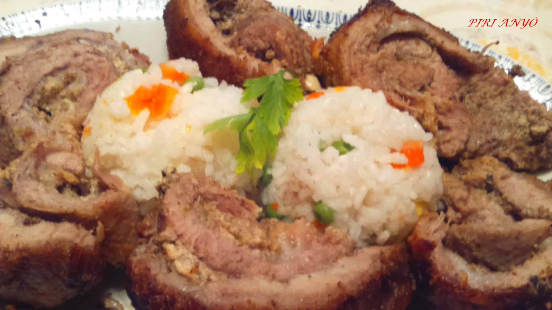 Tűzdelt fokhagymás rolád