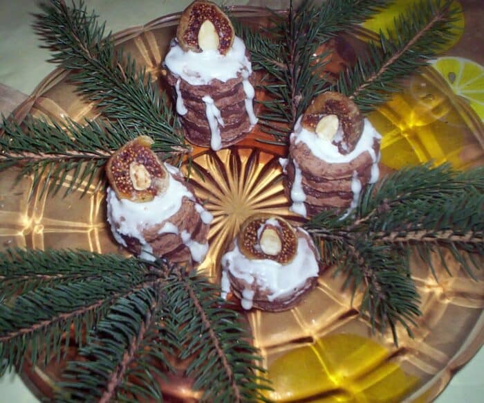 Adventi koszorú, ehető gyertyákkal