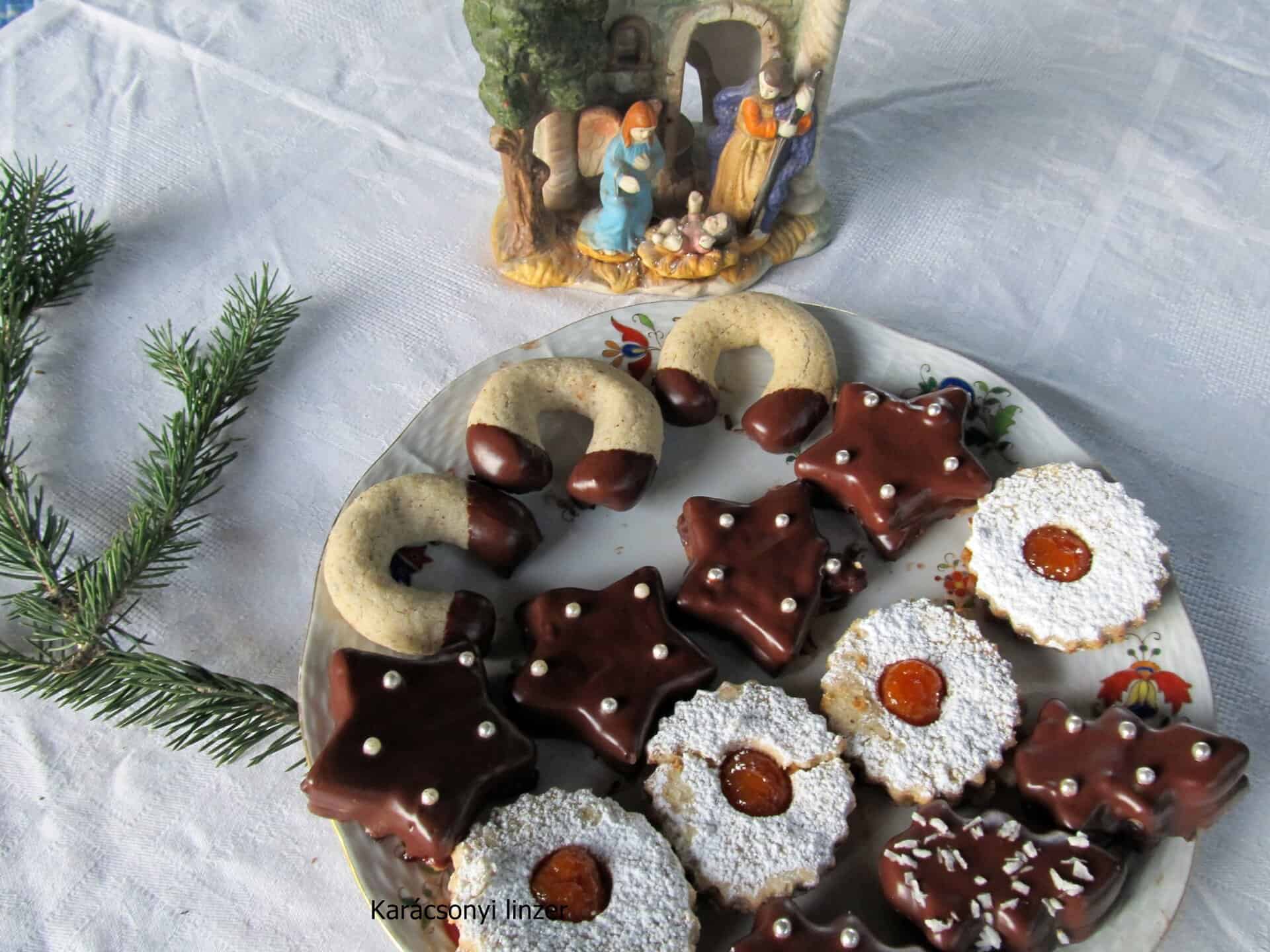 Karácsonyi linzer tál, gluténmentesen