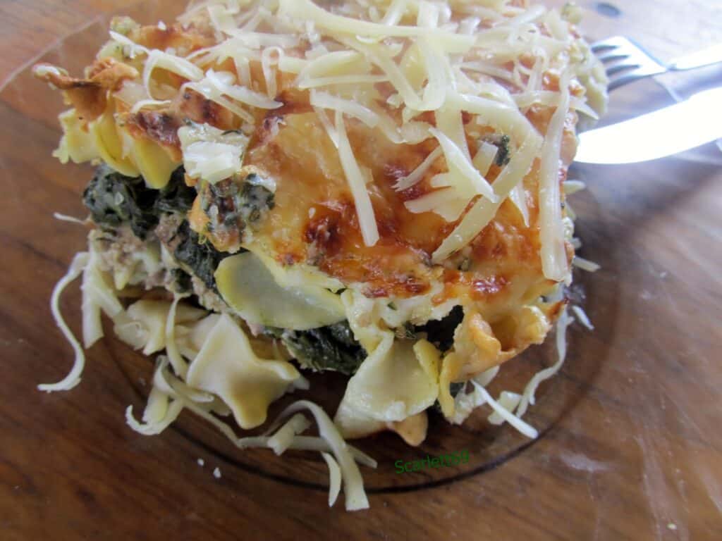 Spenótos lasagne