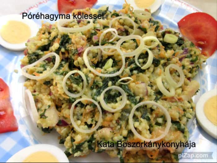 Póréhagyma kölessel