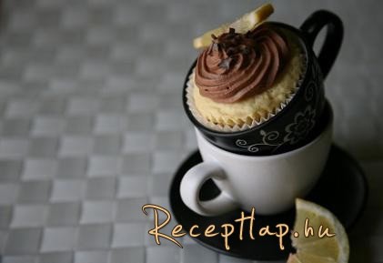 Citromos-csokikrémes cupcake