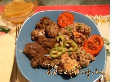 Csirkemáj, gersli másképp és sült paprika