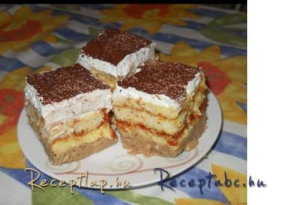 Gesztenyés-babapiskótás szelet