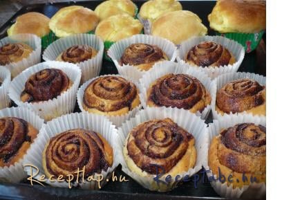 Kakaós csiga,túrós batyú maffin formában