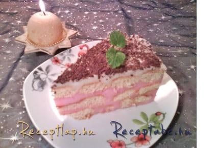Málnás babapiskóta torta