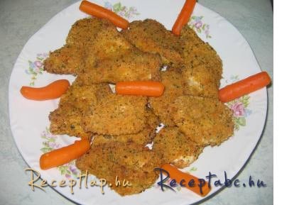 Csirkefalatok zöldfűszeres bundában