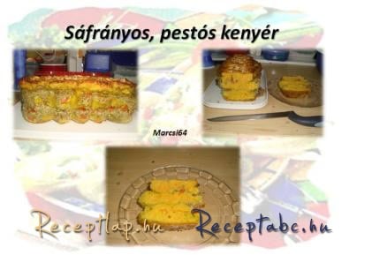 Sáfrányos, pestós kenyér