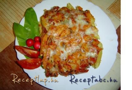 Rakott penne tészta