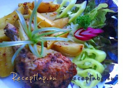 Újburgonyával sült csirkecombok