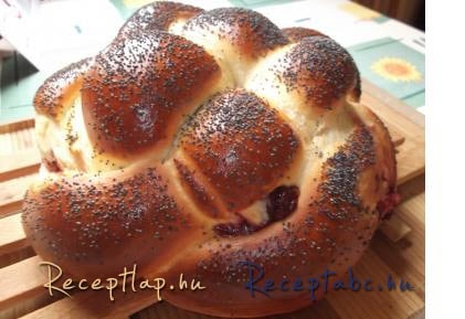 Meggyzselével töltött fomott kalács