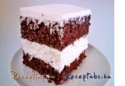 Kakaós piskóta kókuszos tejszínhabbal