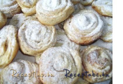 Pudingos kókuszos csiga (levelestésztából)