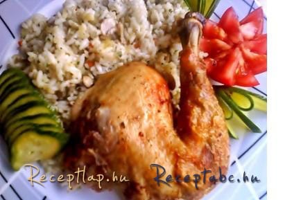Chilis,citromos csirke egészben sütve