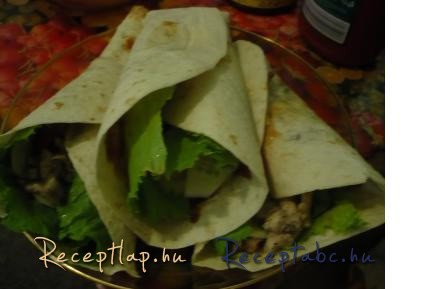 Tortilla Wraps pulykamellel töltve