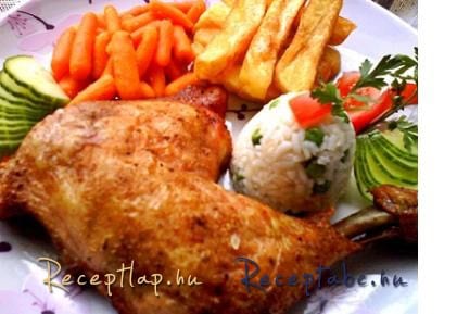 Ropogós,majoránnás csirkecomb