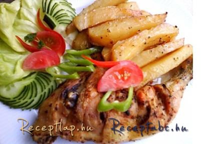 Borsos csirkecomb vele sült burgonyával