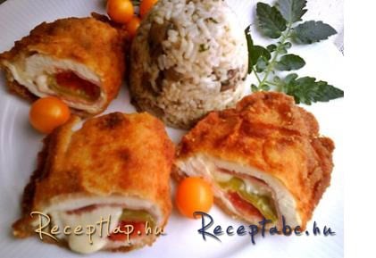 Sajtos,sonkás,csípős töltött csirkemell