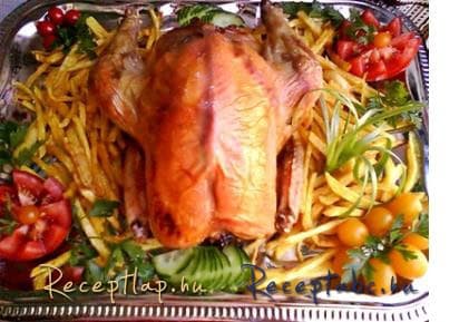 Gombás töltött csirke