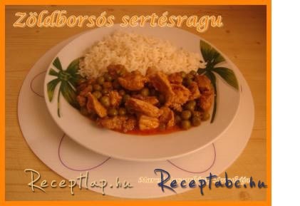 Zöldborsós sertésragu
