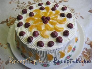 Túrós-tejszínhabos-meggyes torta !