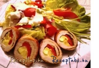 Zöldséges, bacon-ös karajtekercsek