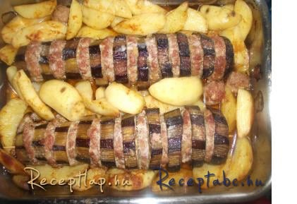 Padlizsános Kebab Burgonyával