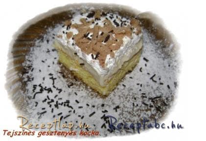 Tejszínes gesztenyés kocka