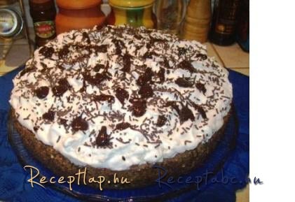 Csupa csokis, kókuszhabos torta