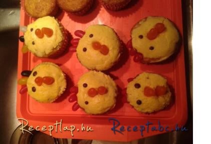 Banános muffin csibearccal